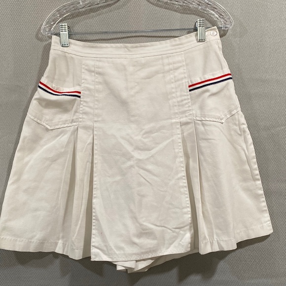 Vintage Gator of Florida White w blue/red stripes w pockets Tennis Skort - Picture 1 of 13
